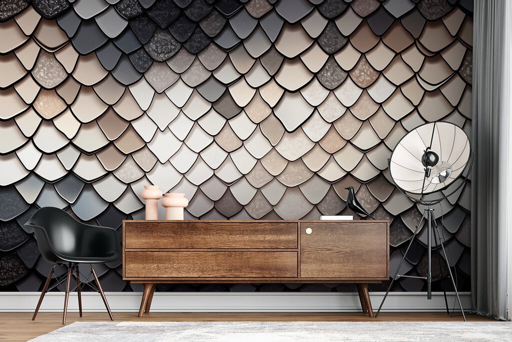 Donkere schubben met lichtglans — interieur 3