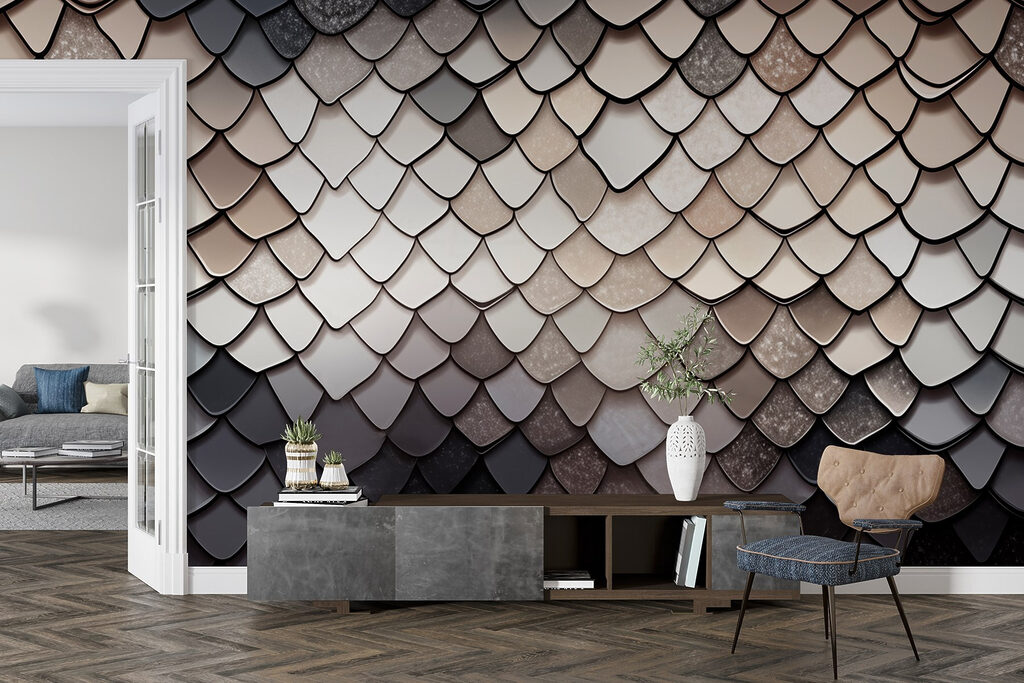 Donkere schubben met lichtglans — interieur 4
