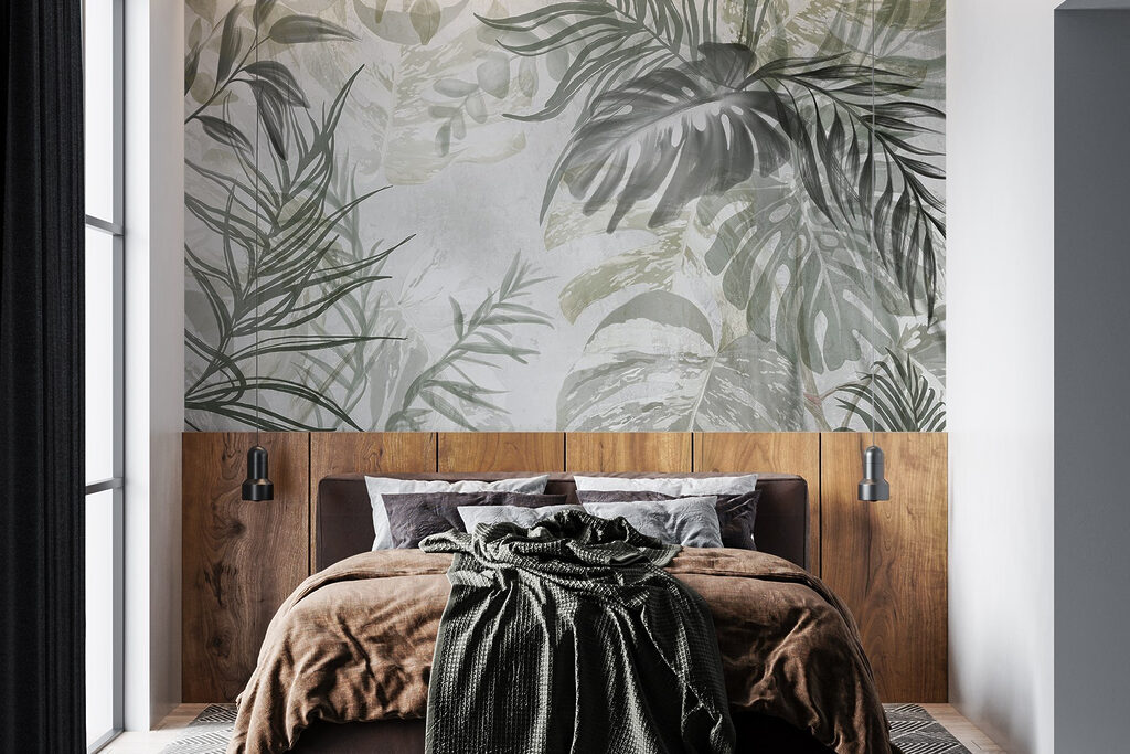 Natuurlijke schoonheid in botanische patronen in een interieur