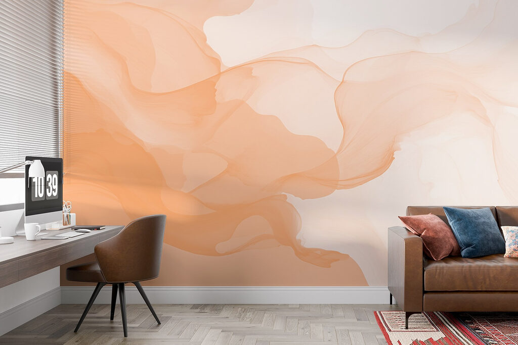 Perzikkleurige sluiers op wit — interieur 4