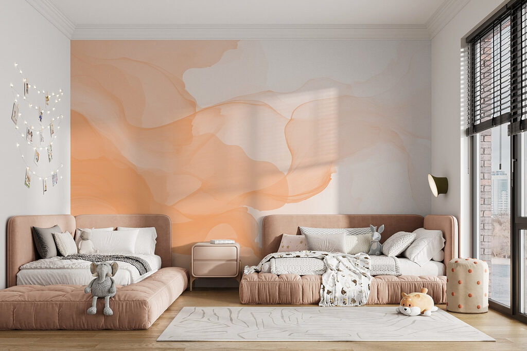 Perzikkleurige sluiers op wit — interieur 6