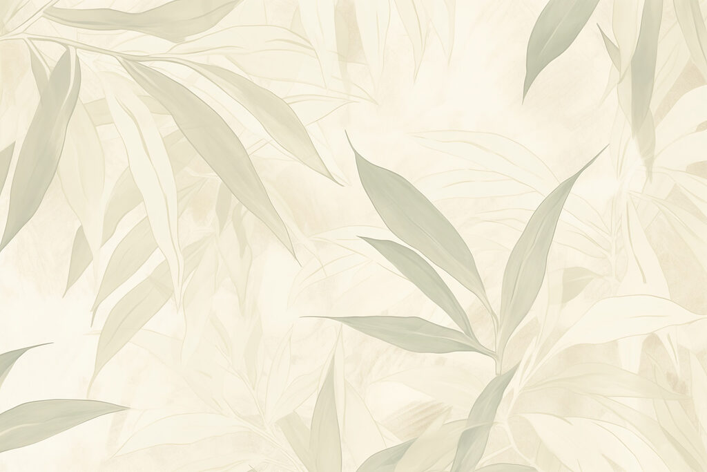 Bleek blad in roomgroen — volledig ontwerp