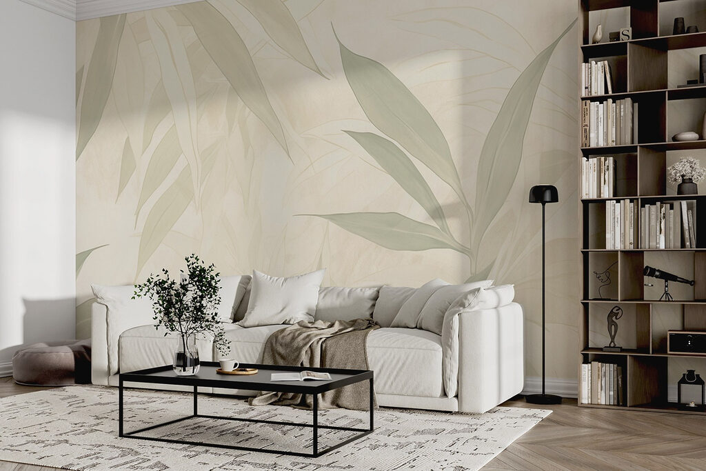 Bleek blad in roomgroen — interieur 7