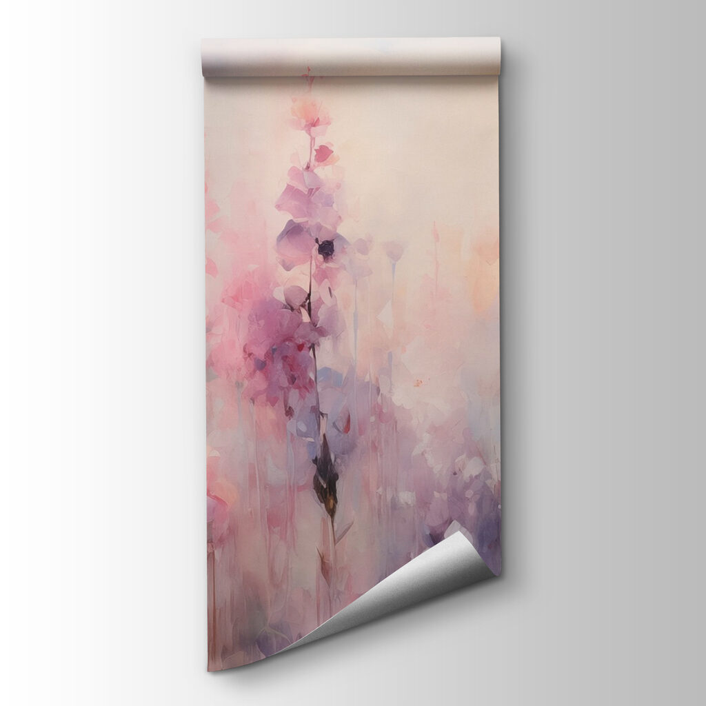 Roze bloemen in pastelverf — productweergave