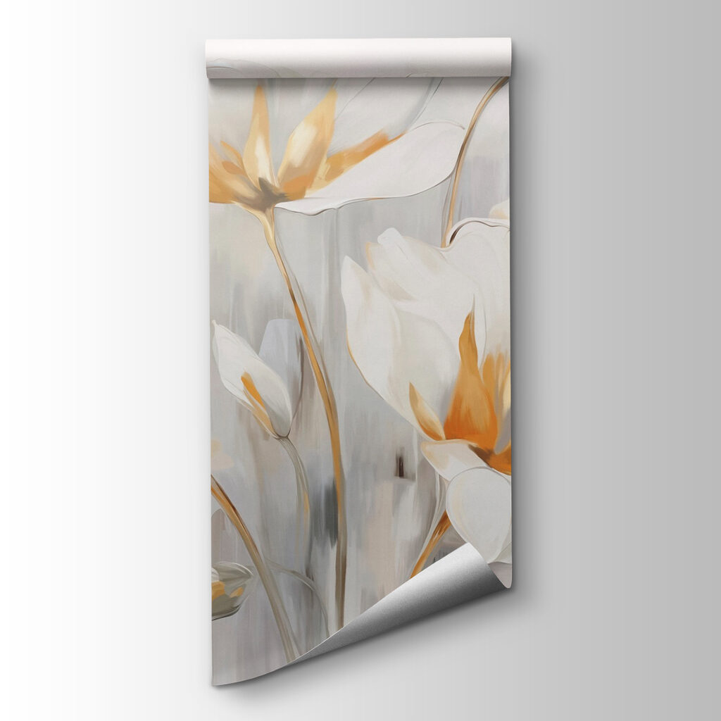 Witte tulpen met goudstrepen — productweergave
