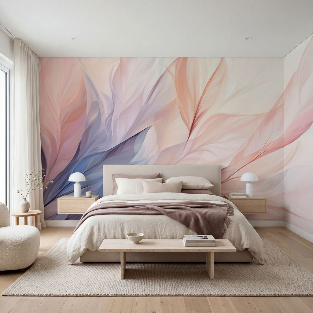 Zacht golvende bladeren in pastelkleuren — interieur 2
