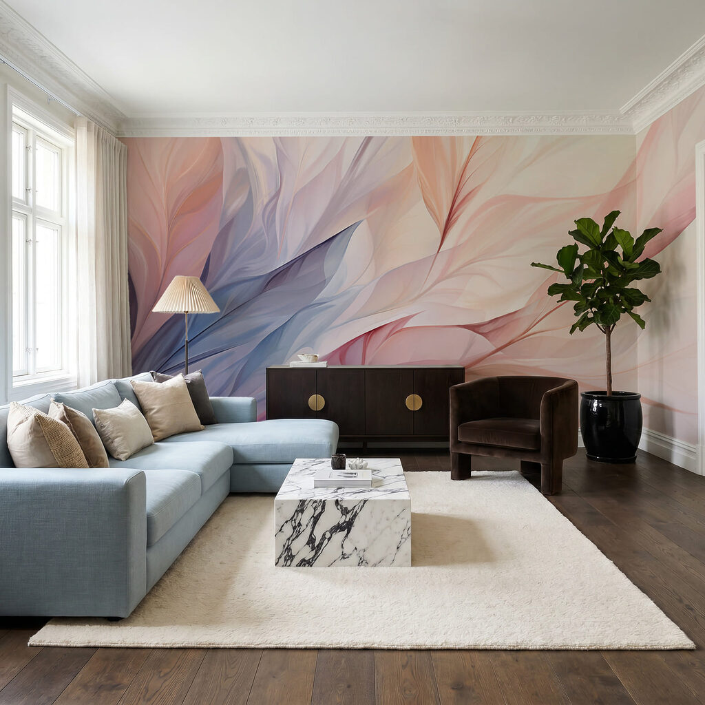 Zacht golvende bladeren in pastelkleuren — interieur 3