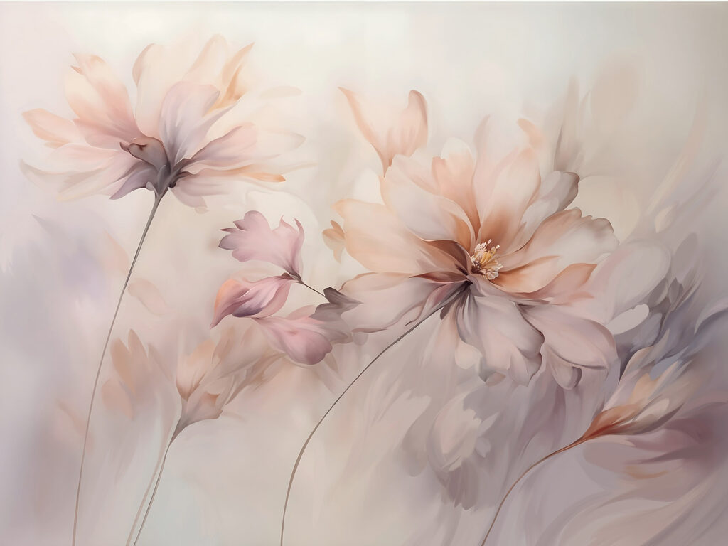 Schilderij van bloemen op een witte achtergrond — volledig ontwerp