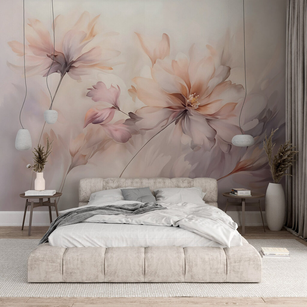 Schilderij van bloemen op een witte achtergrond — interieur 2