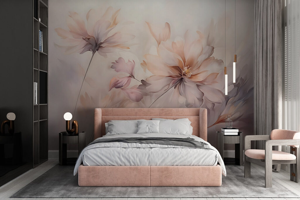 Schilderij van bloemen op een witte achtergrond — interieur 3