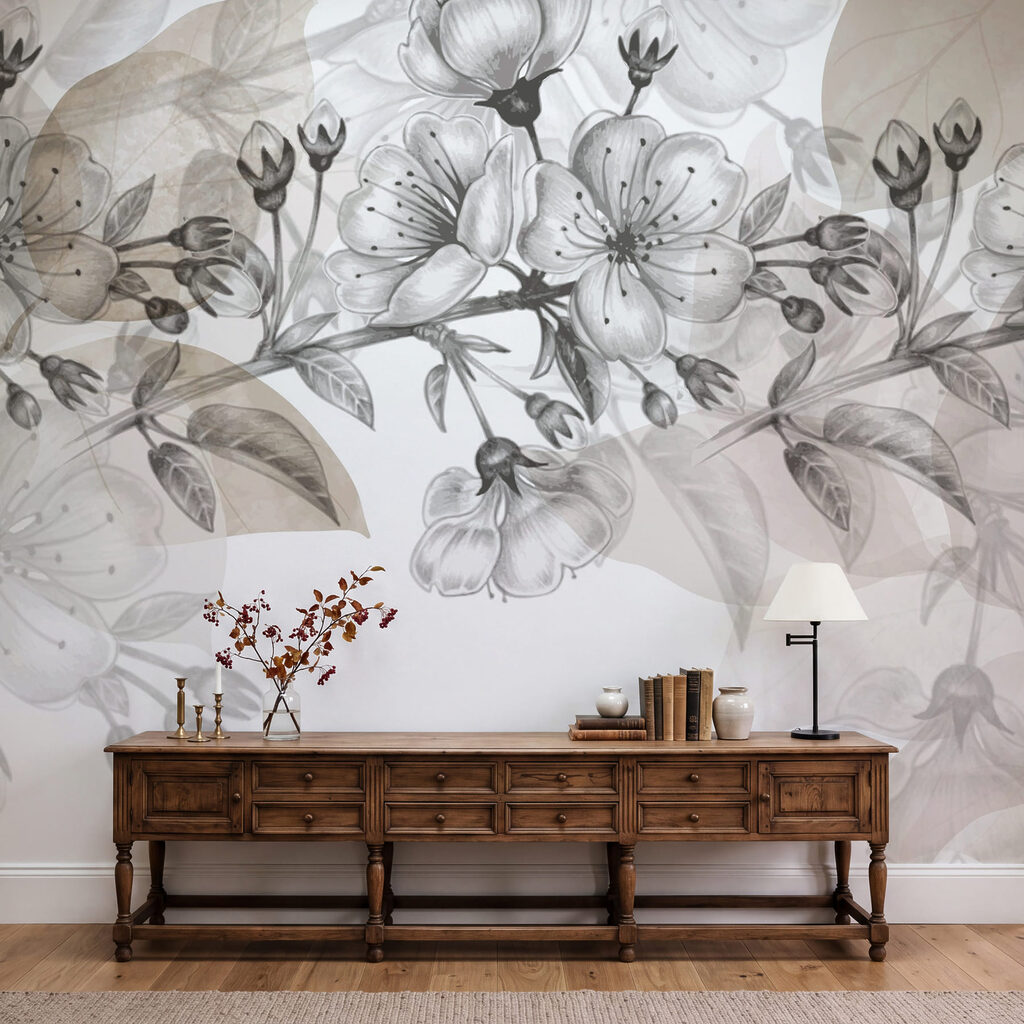 Tekening van een tak met bloemen — interieur 2