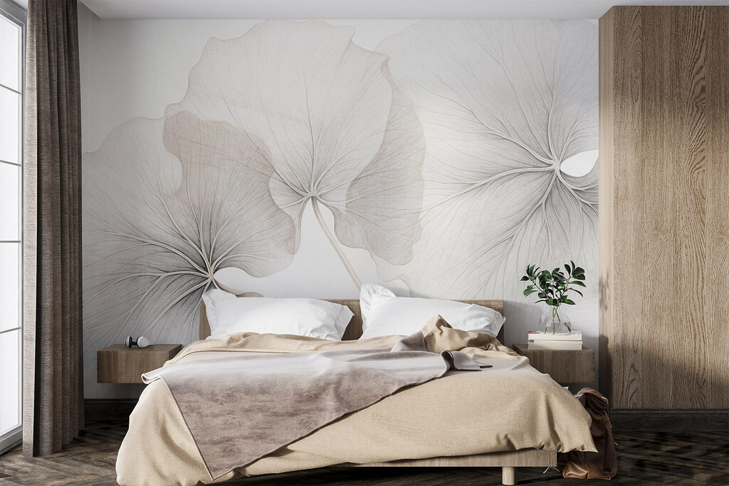Ginkgobladeren in grijs potlood — interieur 3