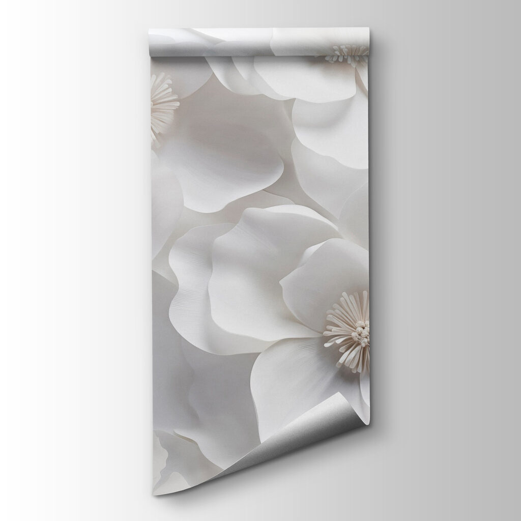 Witte bloemen, grijze schaduwen — productweergave