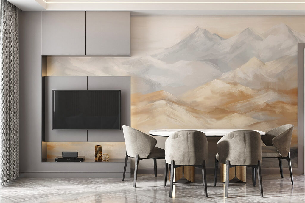 Bergzicht in gouden penseelstreken — interieur 3