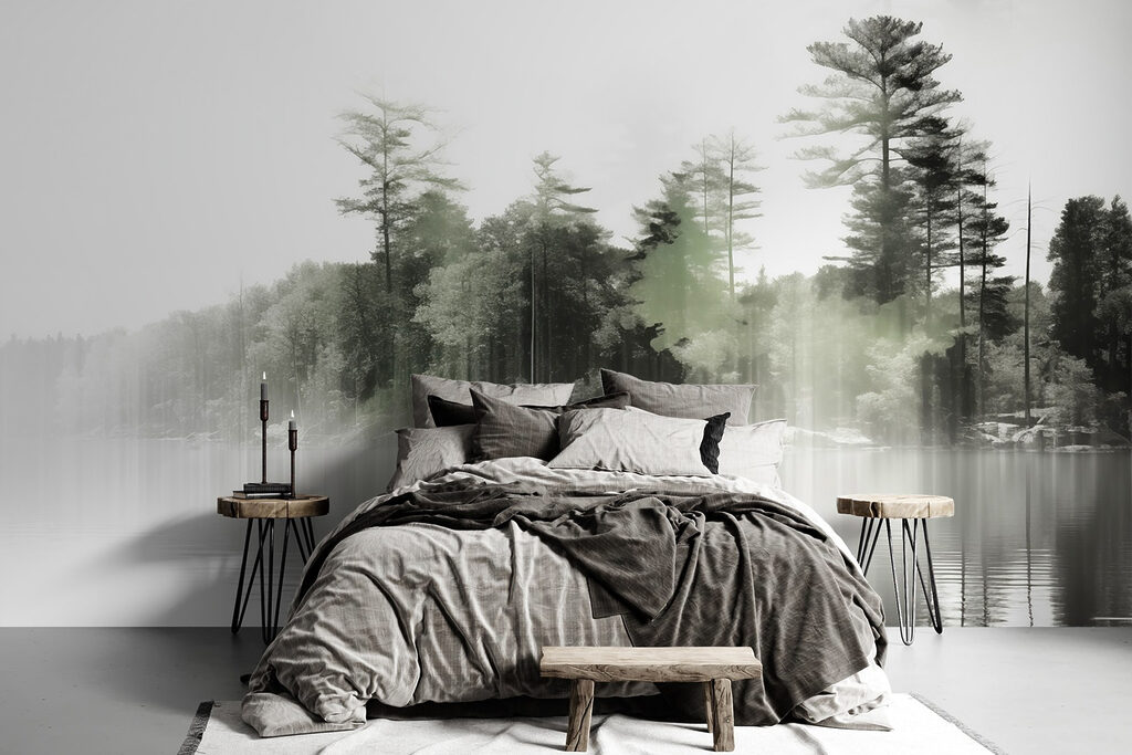 Bomen boven stil water — interieur 2