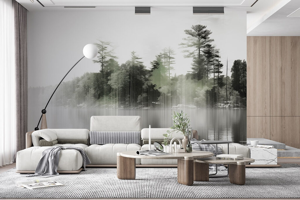 Bomen boven stil water — interieur 3
