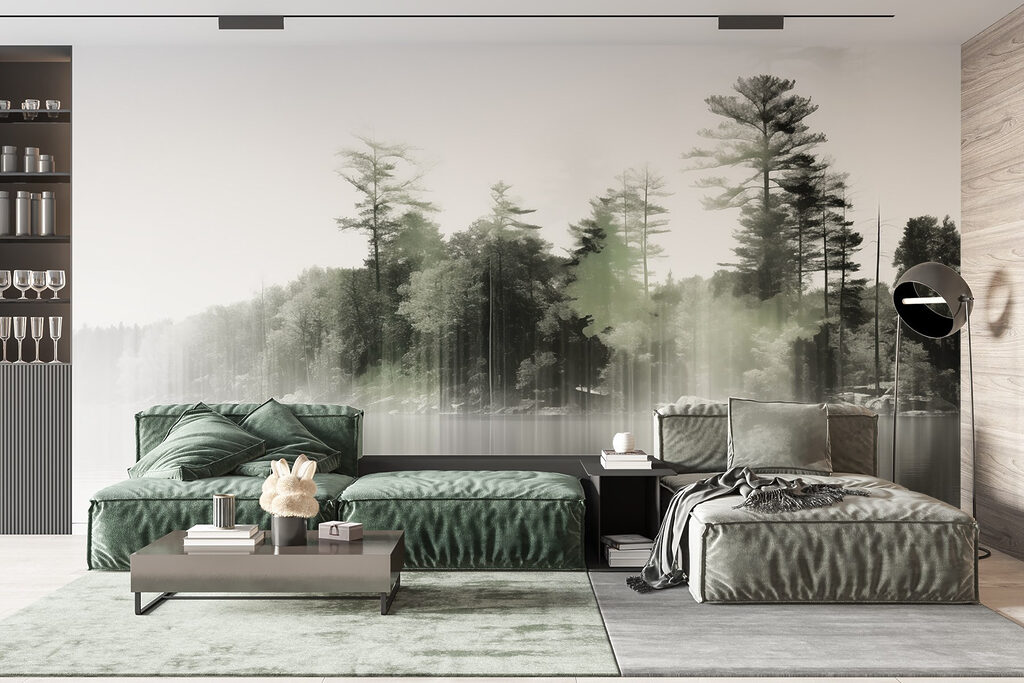 Bomen boven stil water — interieur 4