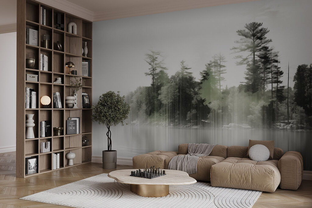 Bomen boven stil water — interieur 5