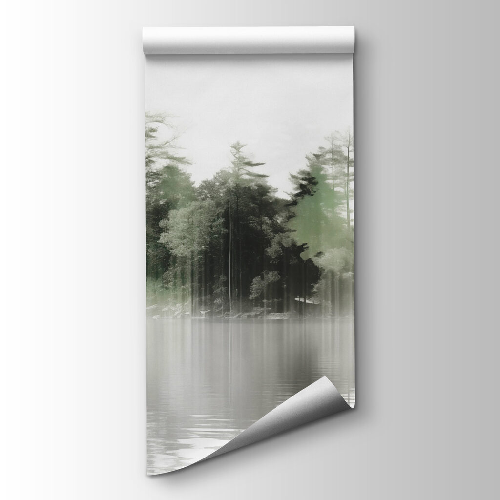 Bomen boven stil water — productweergave