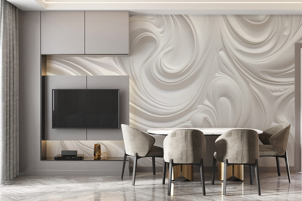 Wit wervelend oppervlak — interieur 4