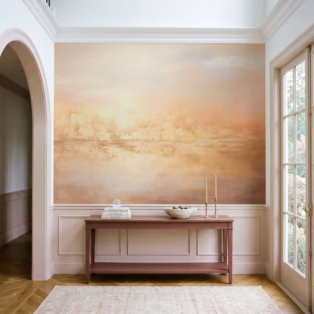 Gouden avondlicht langs oeverbomen — interieur 1