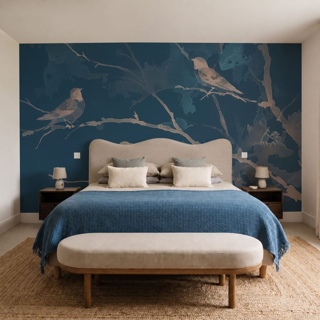 Vogels rusten tussen takken — interieur 2