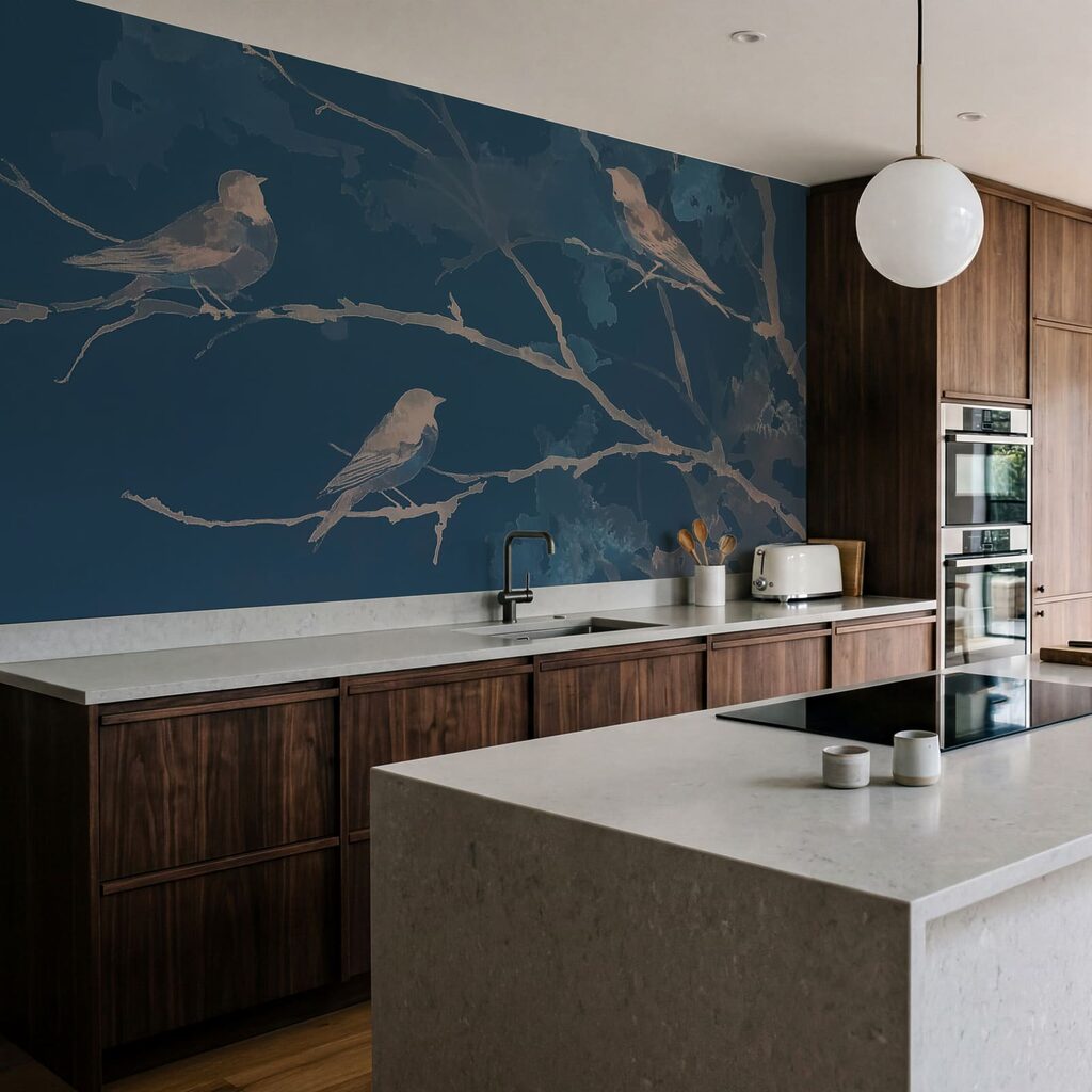 Vogels rusten tussen takken — interieur 3