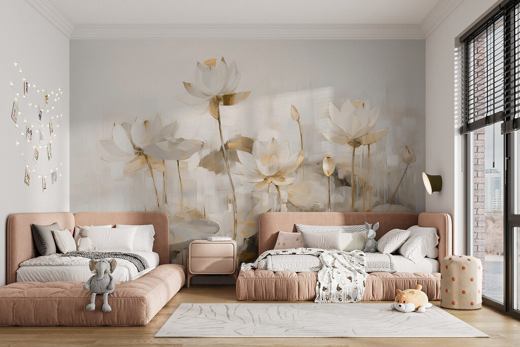 Schilderij van witte bloemen — interieur 4