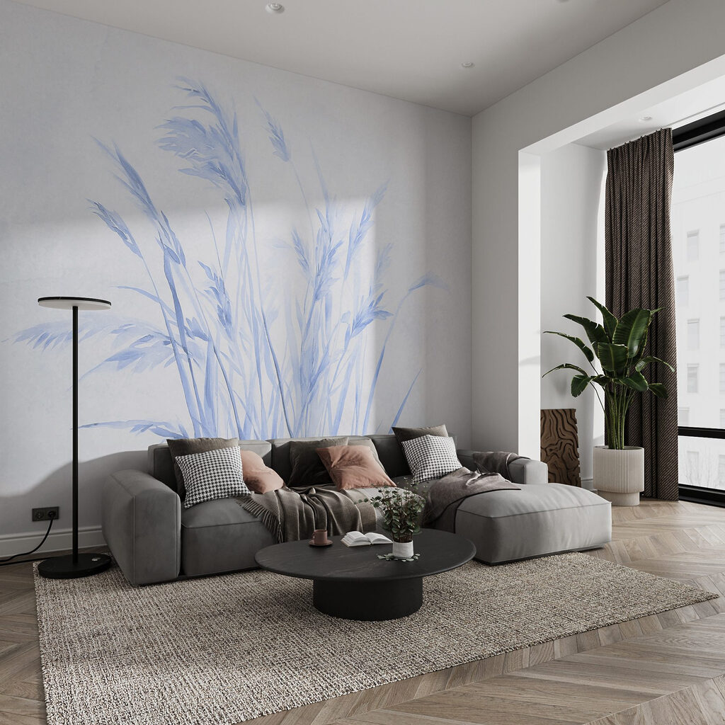 Fijne grassen in zachte tinten in een interieur