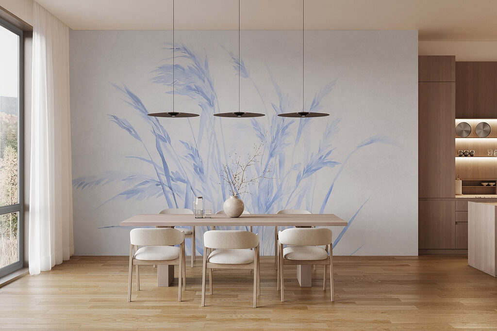 Blauwe halmen fijn geschilderd — interieur 3
