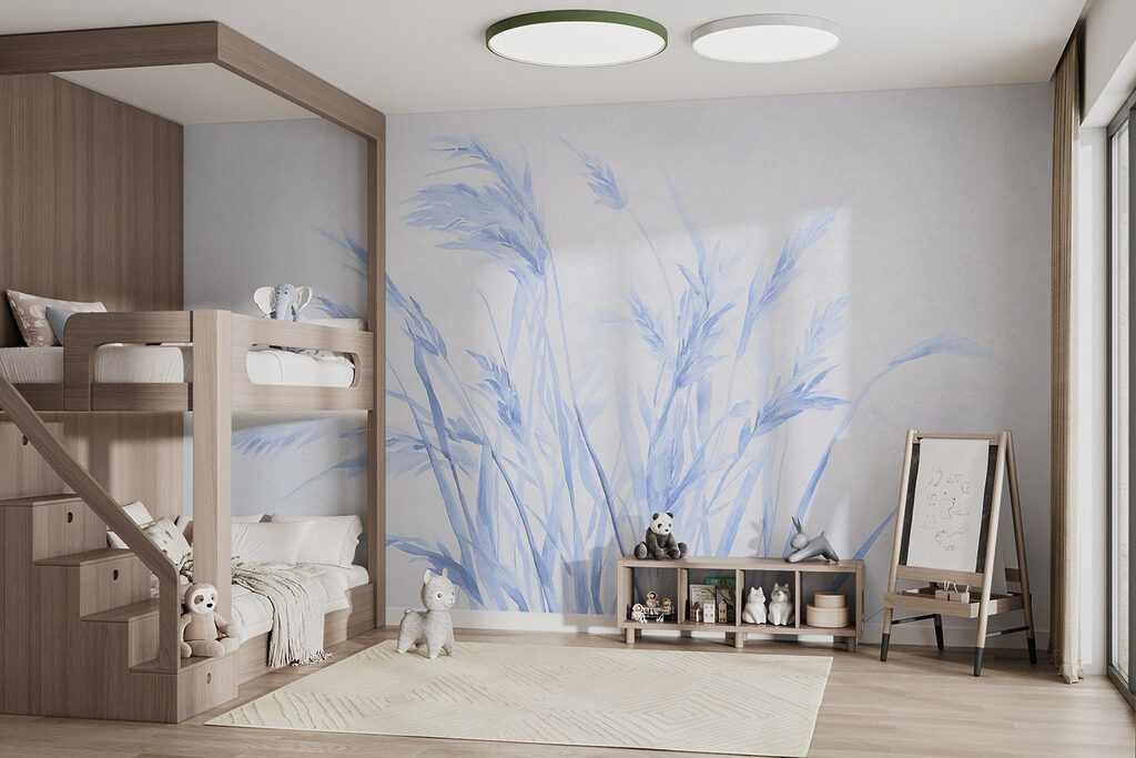Blauwe halmen fijn geschilderd — interieur 4