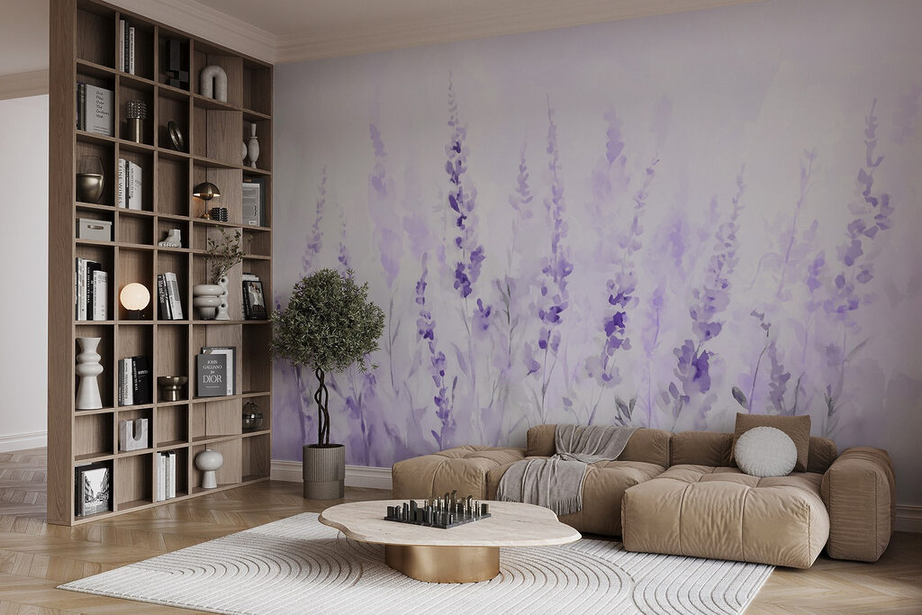 Slanke bloemen in aquarel — interieur 2