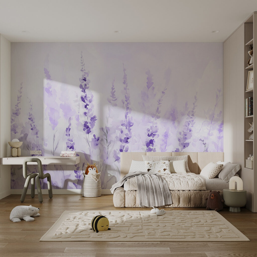 Slanke bloemen in aquarel — interieur 3
