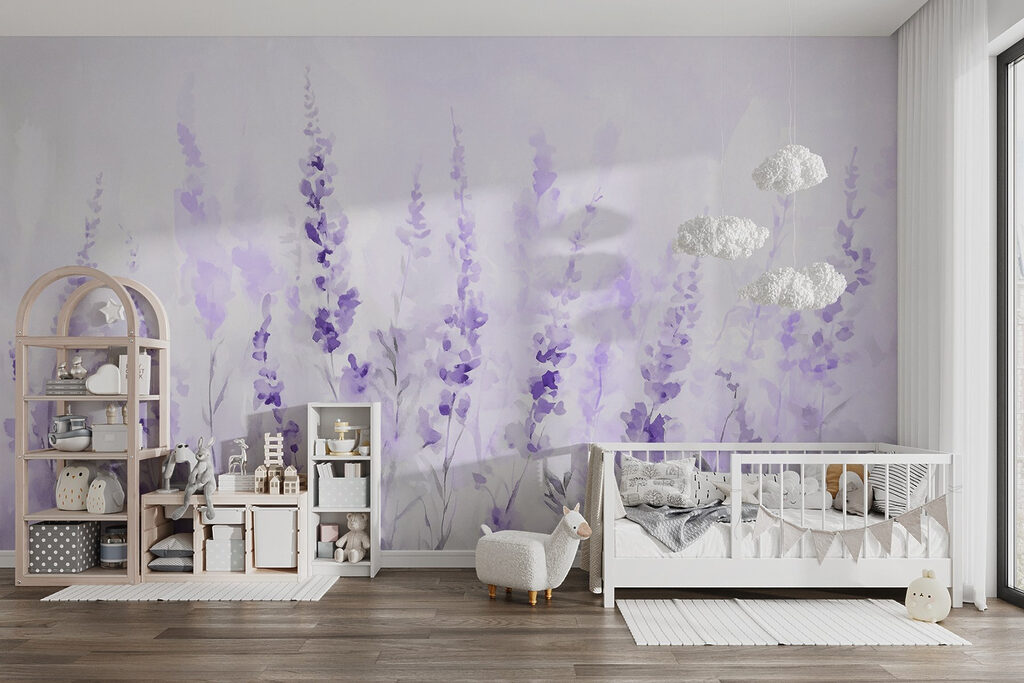 Slanke bloemen in aquarel — interieur 4