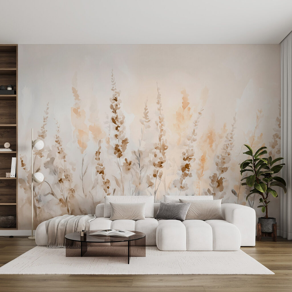 Slanke bloemen in aquarel — interieur 2