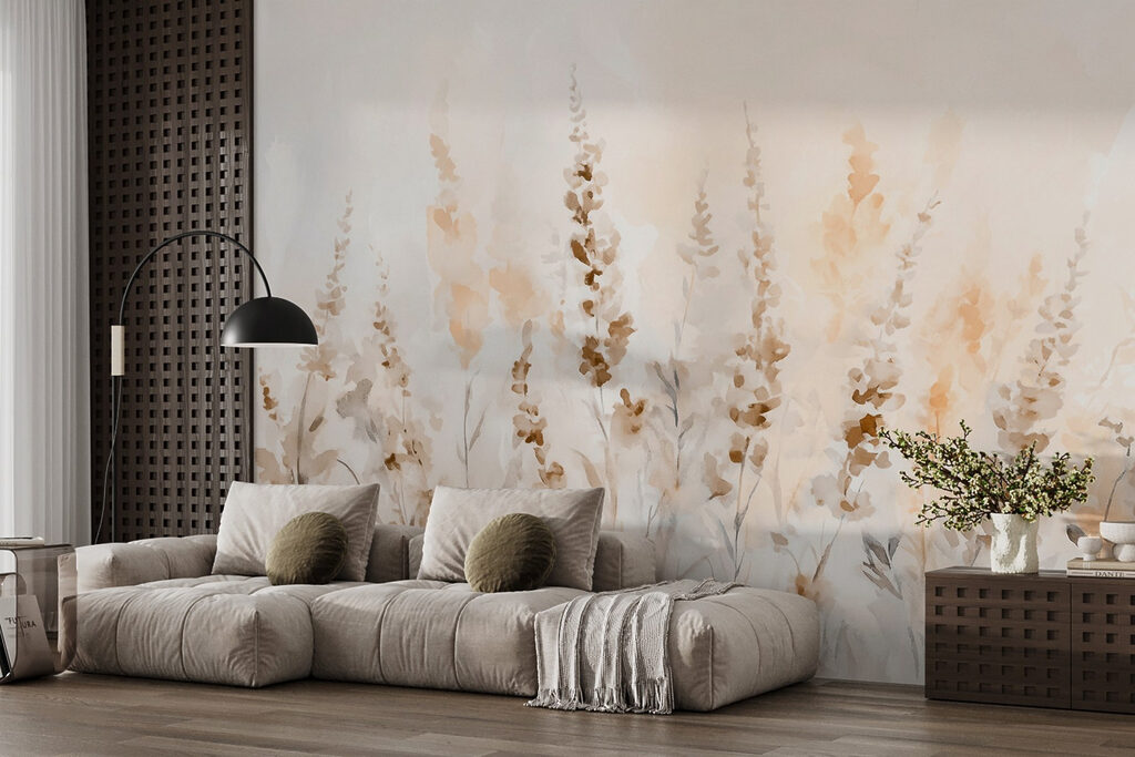 Slanke bloemen in aquarel — interieur 3