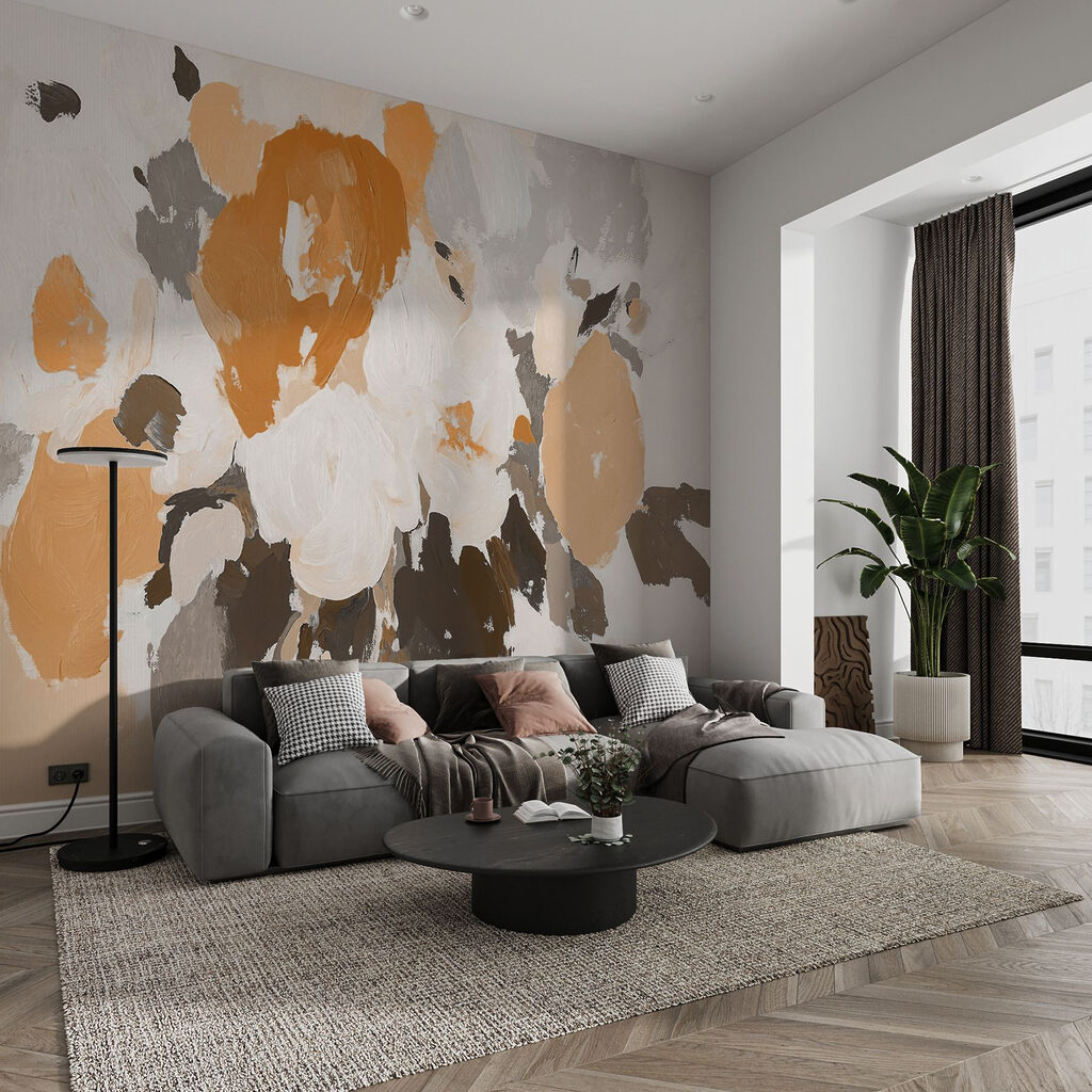 Schilderij van bloemen met verschillende kleuren — interieur 2