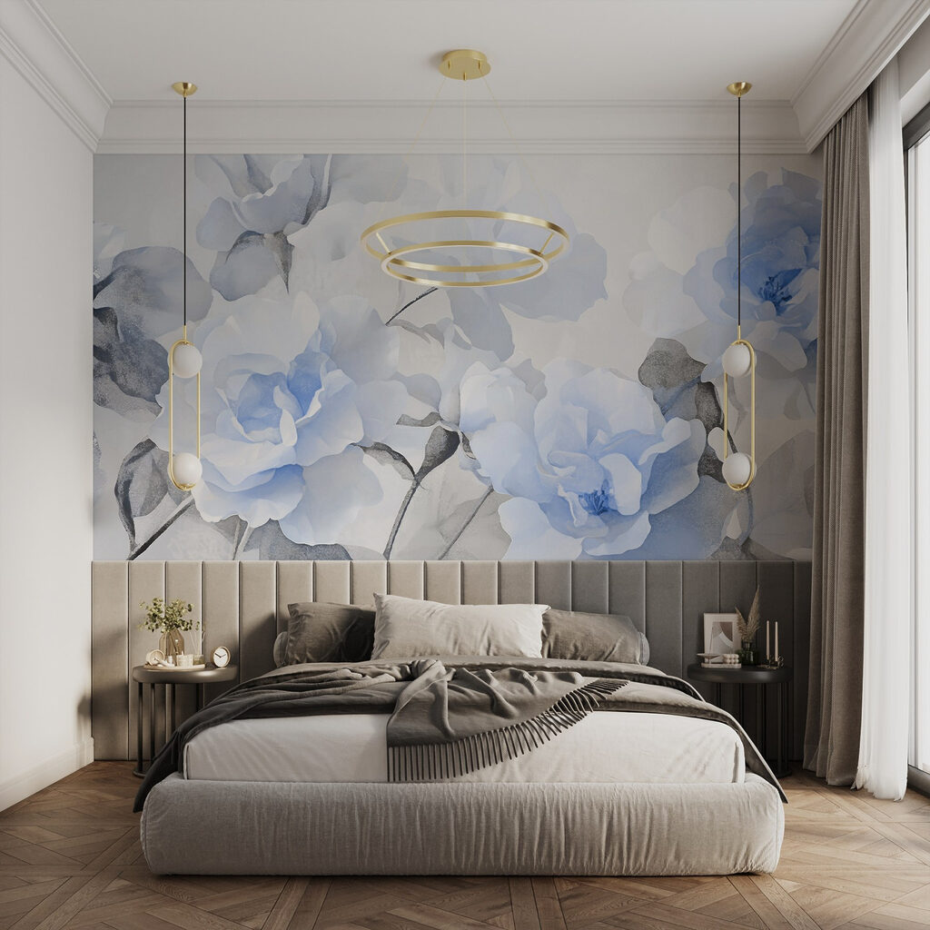 Groep blauwe bloemen — interieur 1