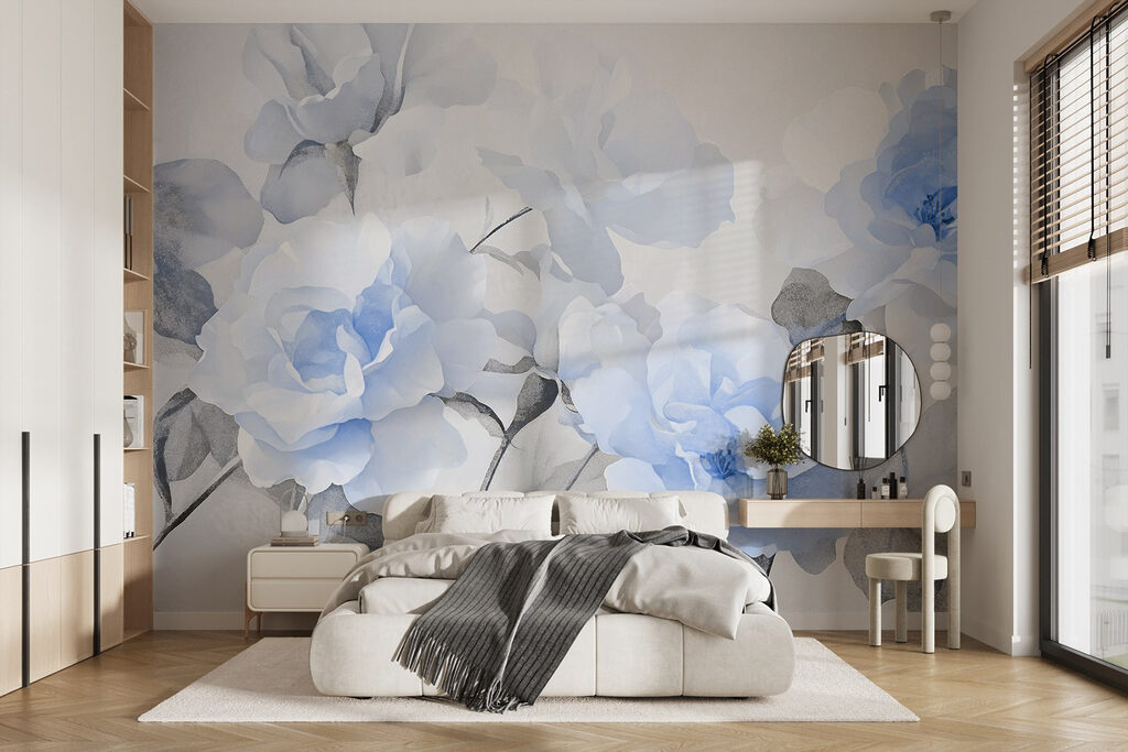 Groep blauwe bloemen — interieur 2