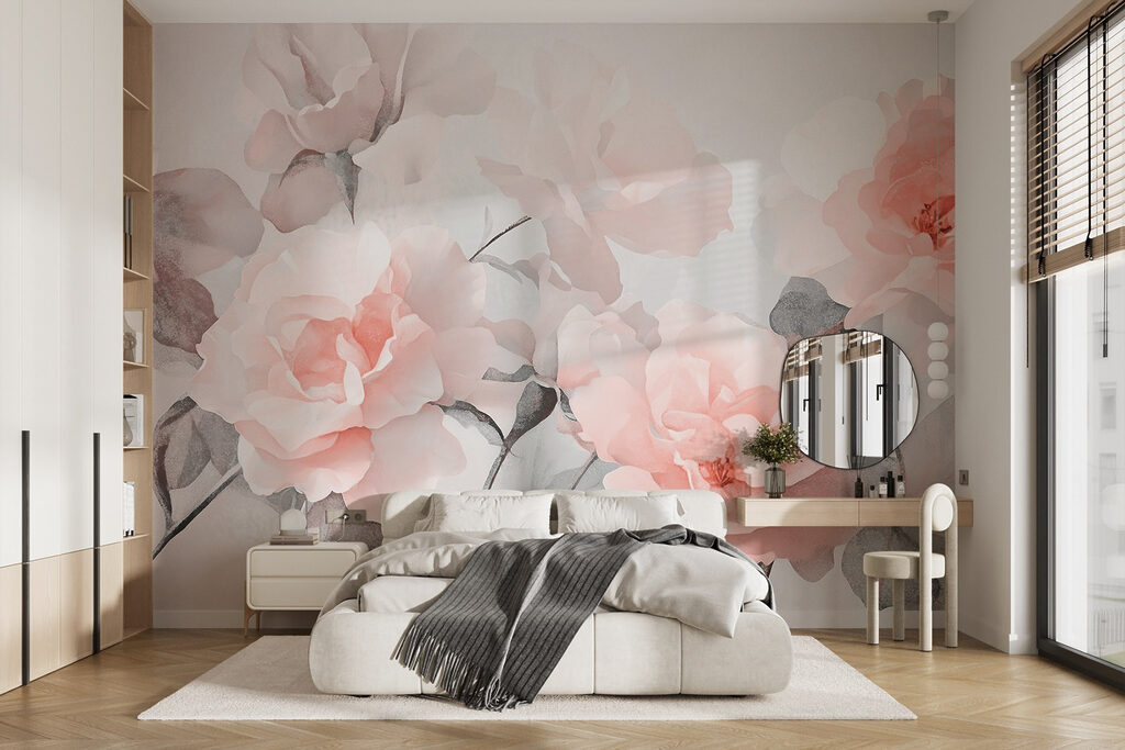 Groep roze bloemen — interieur 2