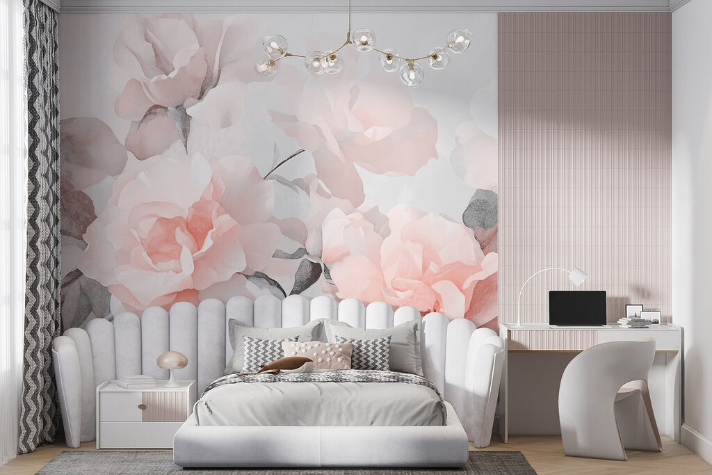 Groep roze bloemen — interieur 4