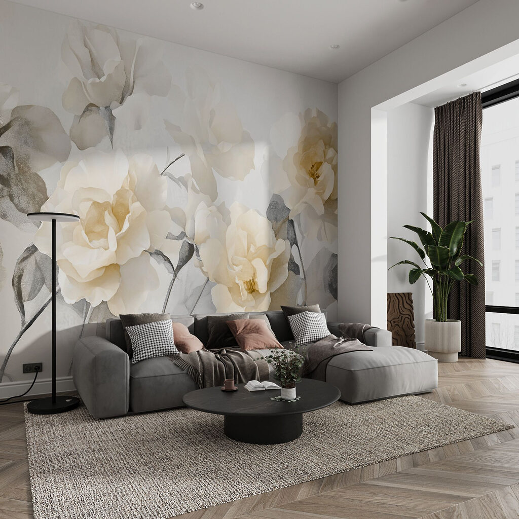 Groep witte bloemen — interieur 1