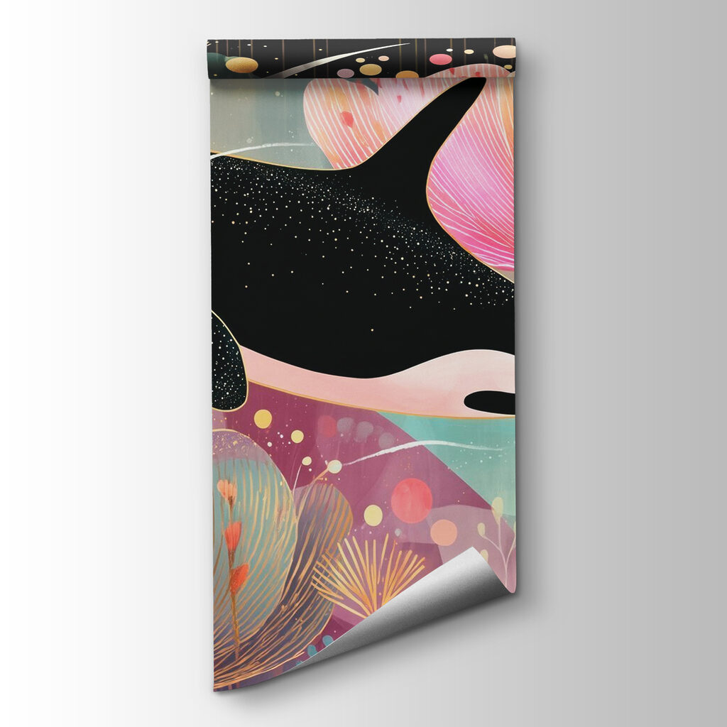 Orka tussen roze bloemen — productweergave