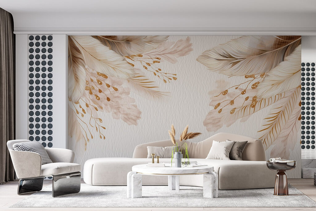 Gouden veren omlijsten wit — interieur 4