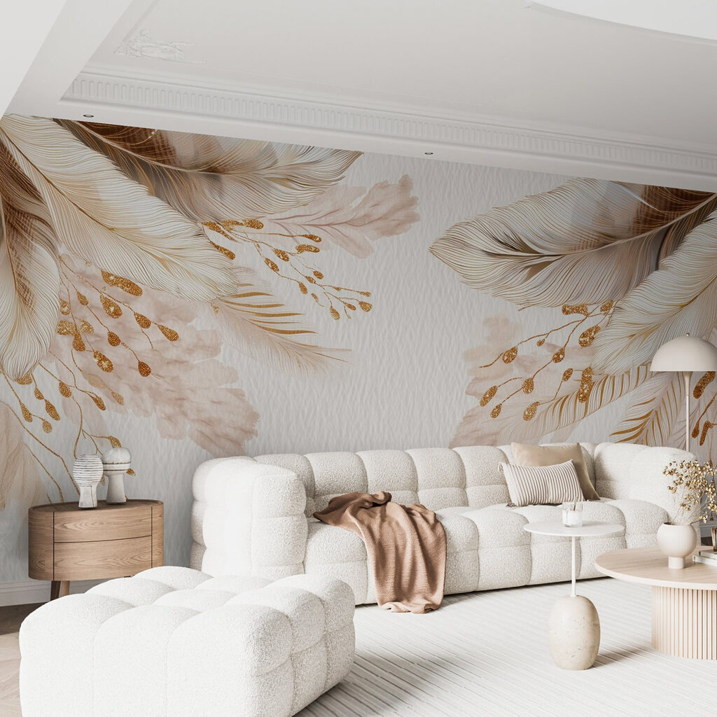 Gouden veren omlijsten wit — interieur 5