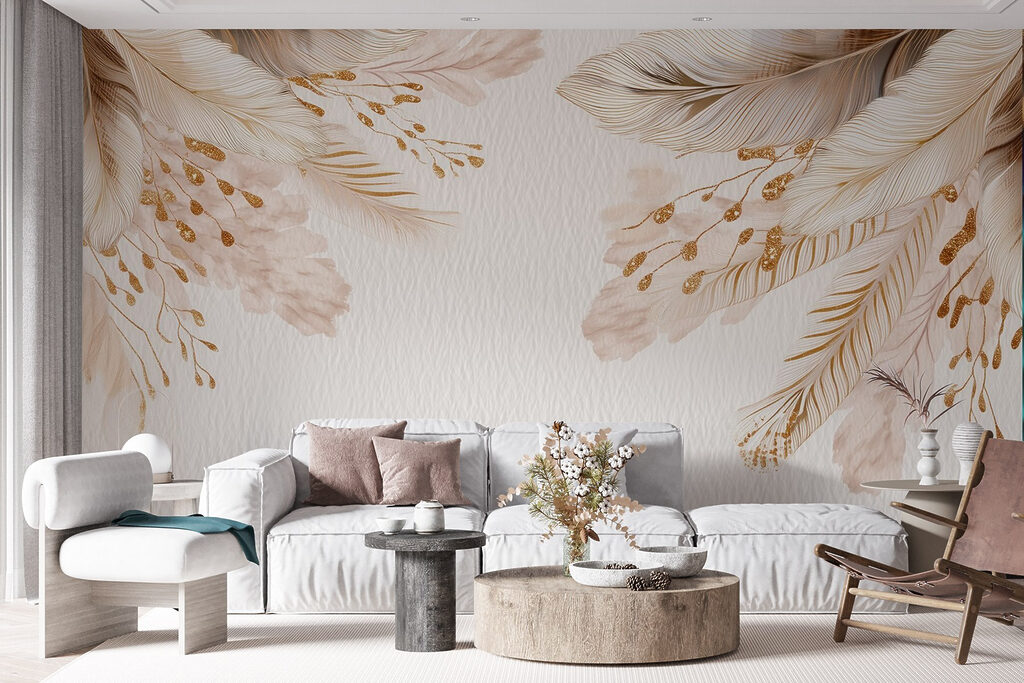 Gouden veren omlijsten wit — interieur 7