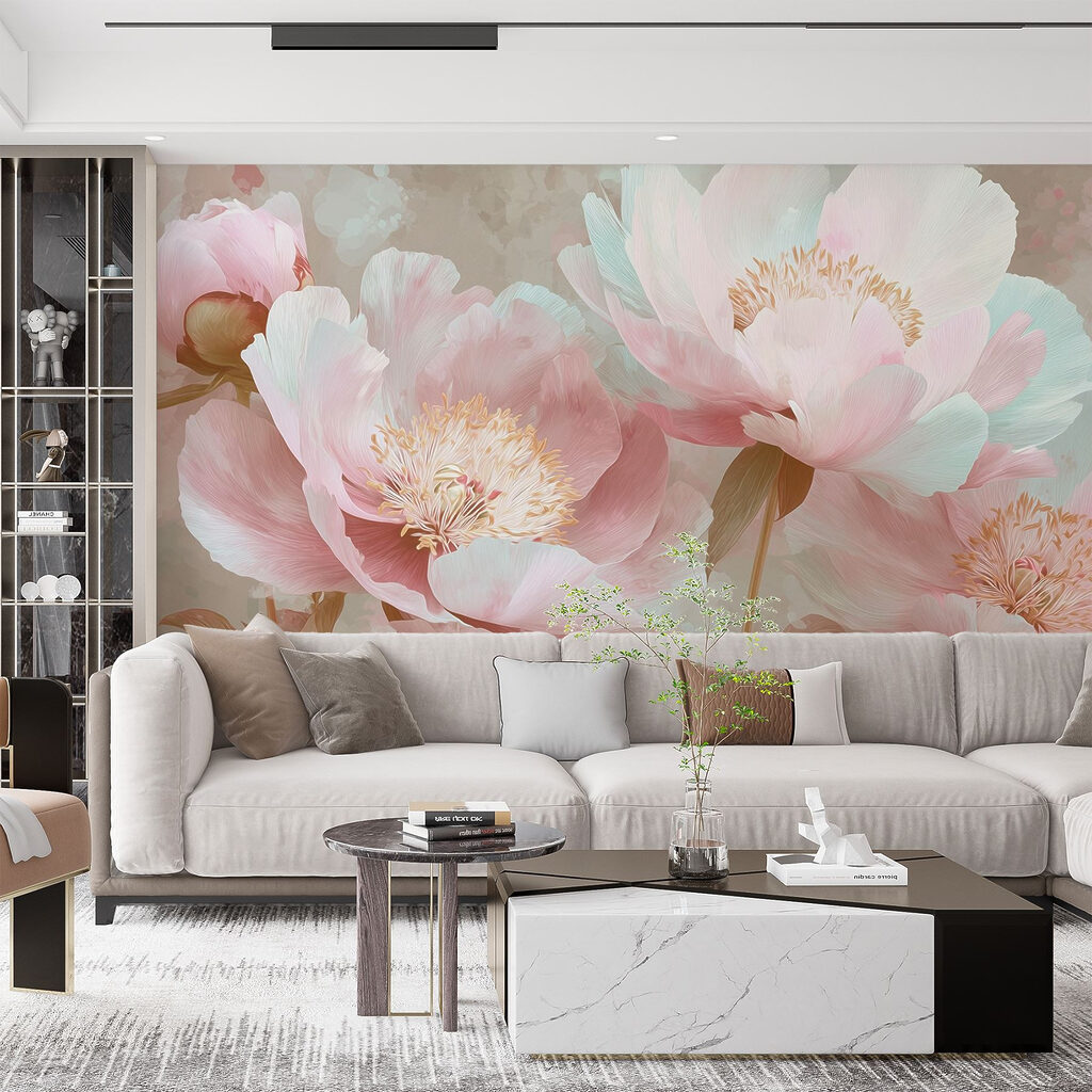 Delicate bloemen in zachte pasteltinten — interieur 3