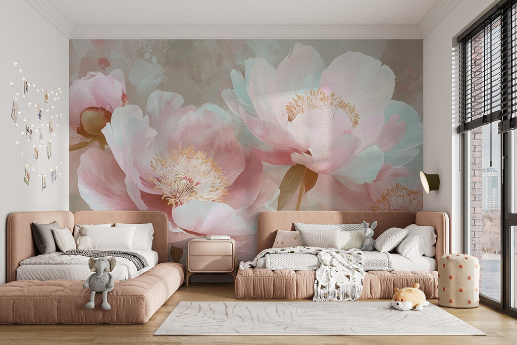 Delicate bloemen in zachte pasteltinten — interieur 4