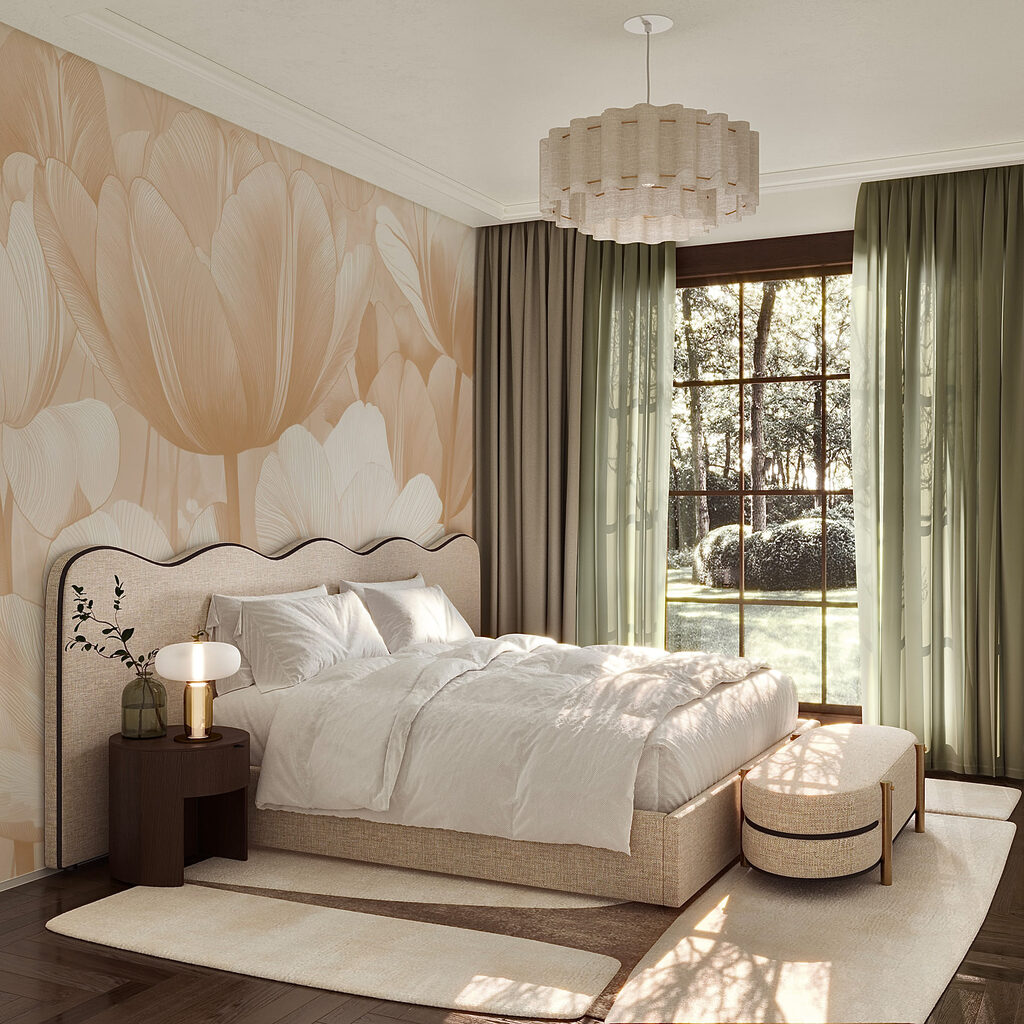 Lichte tulpen in lijnwerk — interieur 2