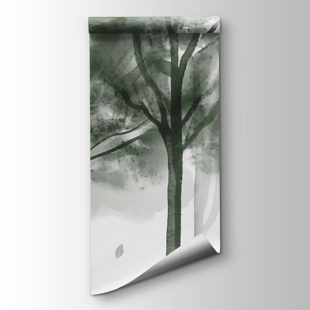 Bomen weerspiegelen in grijs — productweergave